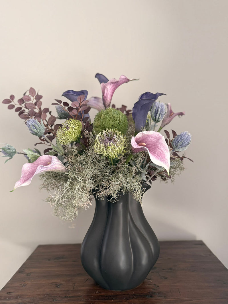 Moody Calla Lily & Protea Floral Arrangement